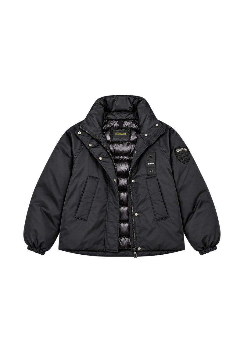 Blauer Giubbino da donna imbottito Donna Nero