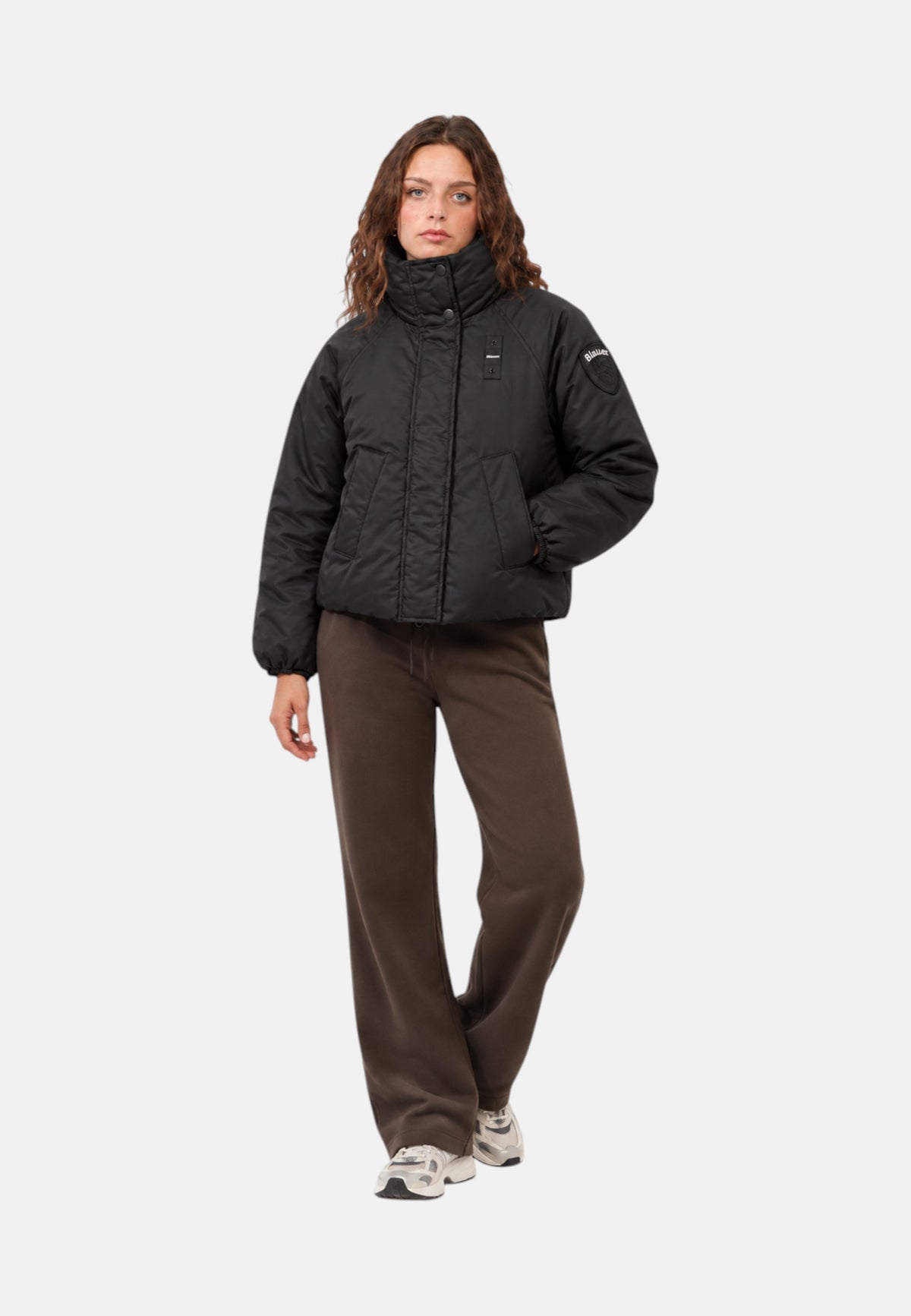 Blauer Giubbino da donna imbottito Donna Nero