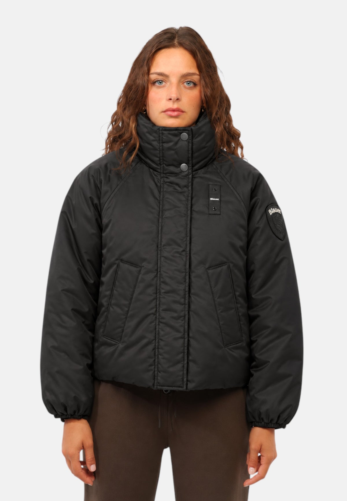 Blauer Giubbino da donna imbottito Donna Nero