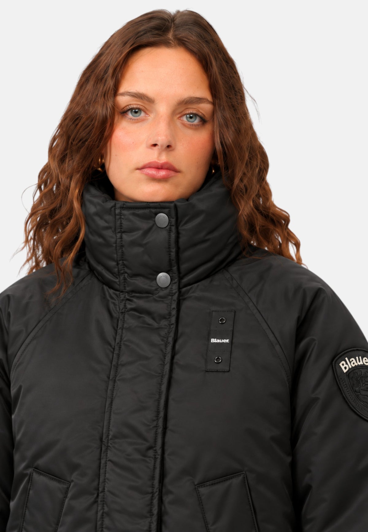 Blauer Giubbino da donna imbottito Donna Nero