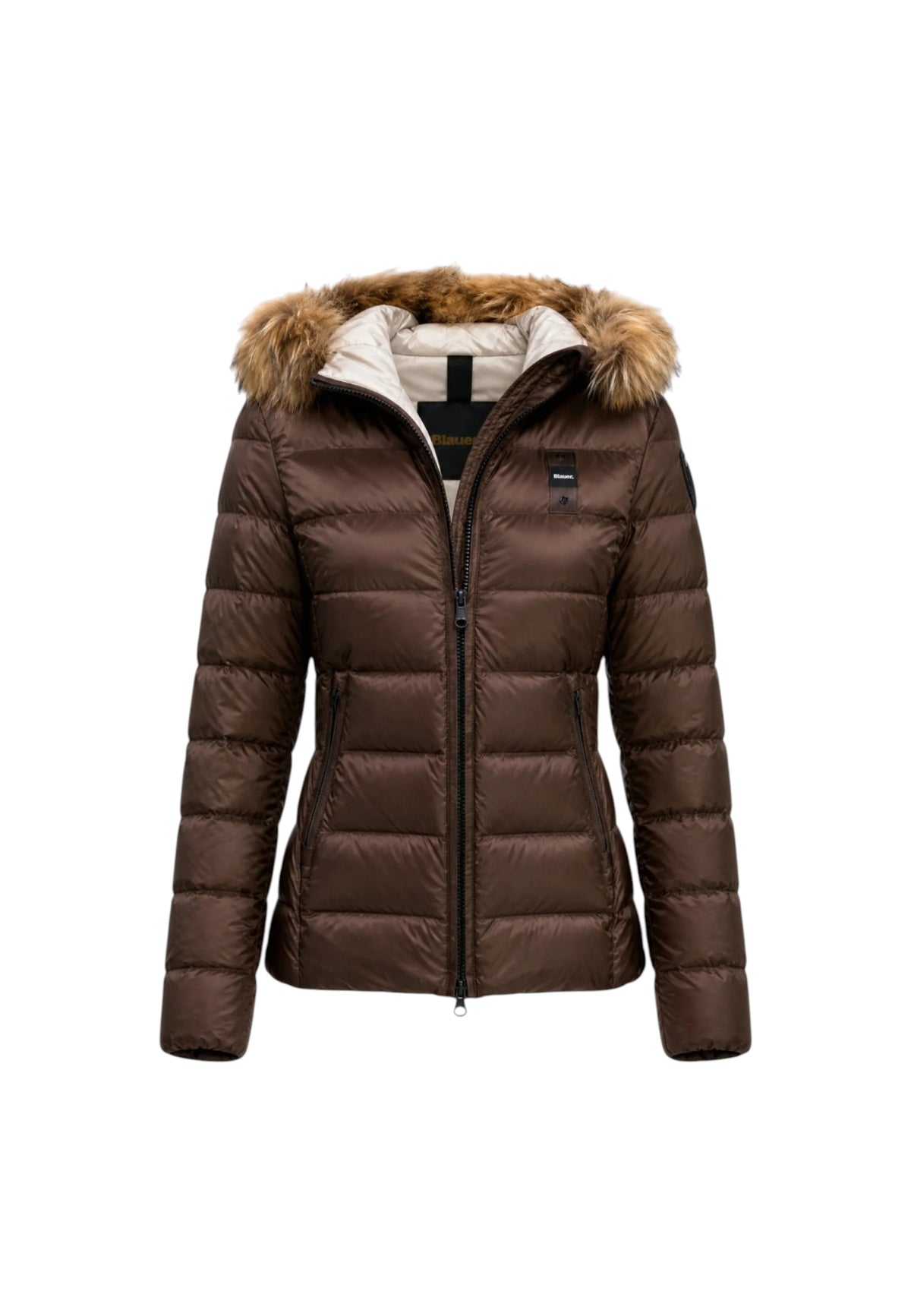 Giubbino Corto da Donna imbottito PIUMA ARCADIA Blauer Marrone/beige