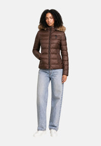 Giubbino Corto da Donna imbottito PIUMA ARCADIA Blauer Marrone/beige