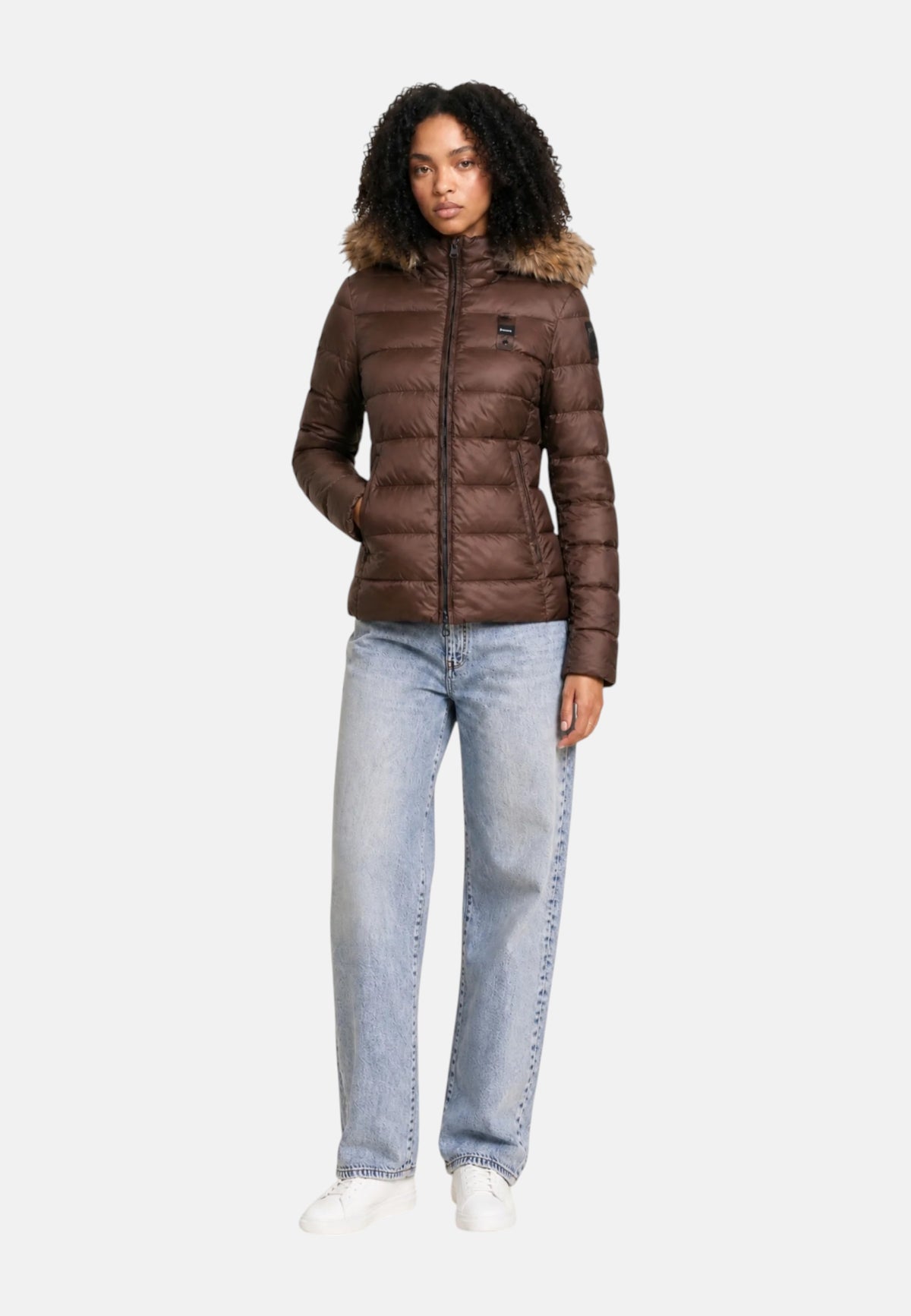 Giubbino Corto da Donna imbottito PIUMA ARCADIA Blauer Marrone/beige