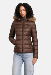 Giubbino Corto da Donna imbottito PIUMA ARCADIA Blauer Marrone/beige
