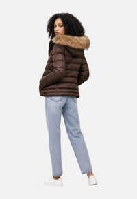 Giubbino Corto da Donna imbottito PIUMA ARCADIA Blauer Marrone/beige