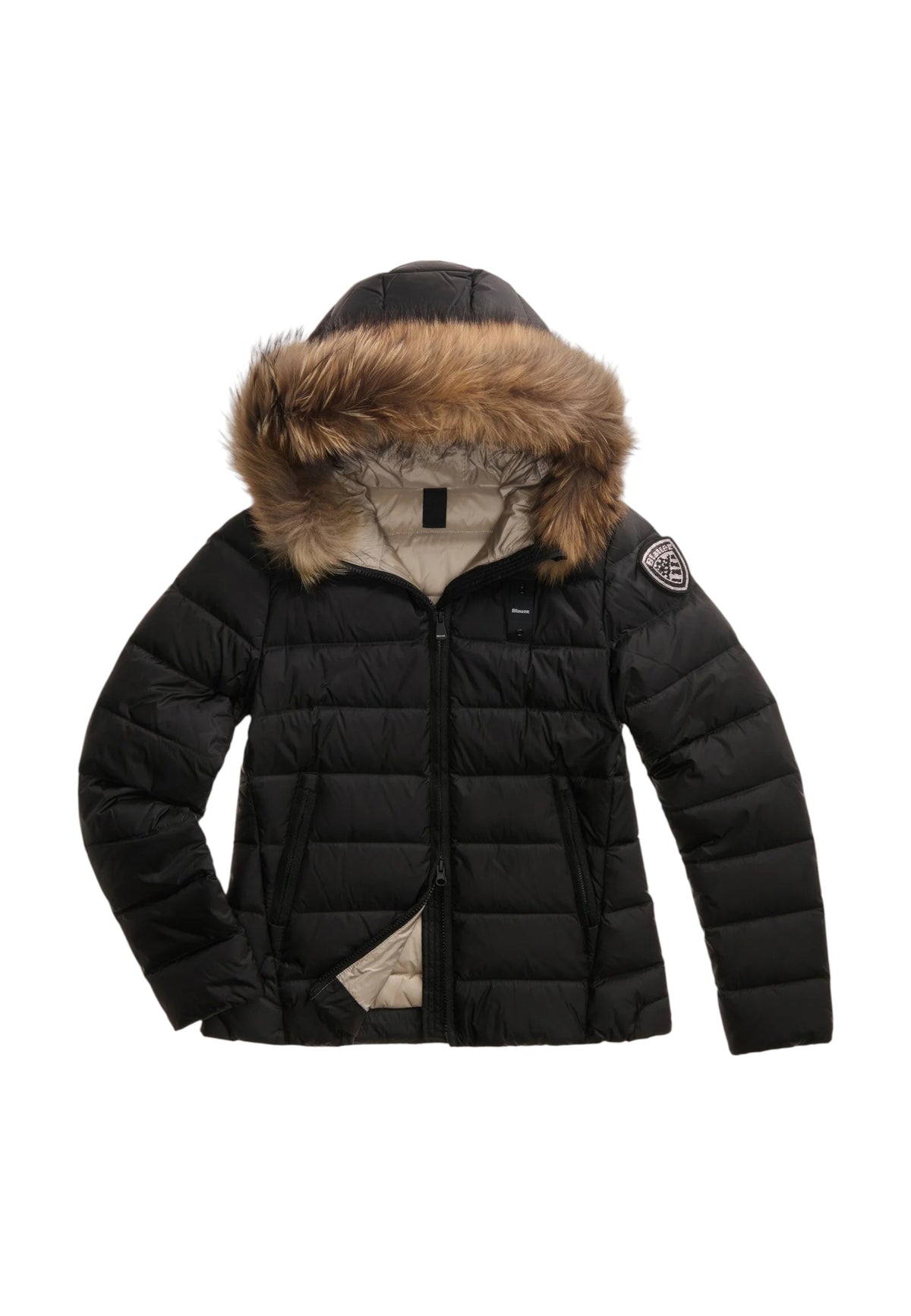 Giubbino Corto da Donna imbottito PIUMA ARCADIA Blauer Nero/beige