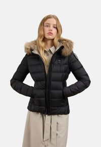 Giubbino Corto da Donna imbottito PIUMA ARCADIA Blauer Nero/beige