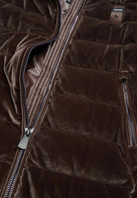 Piumino Lungo in velluto Lucido da Donna Blauer Marrone