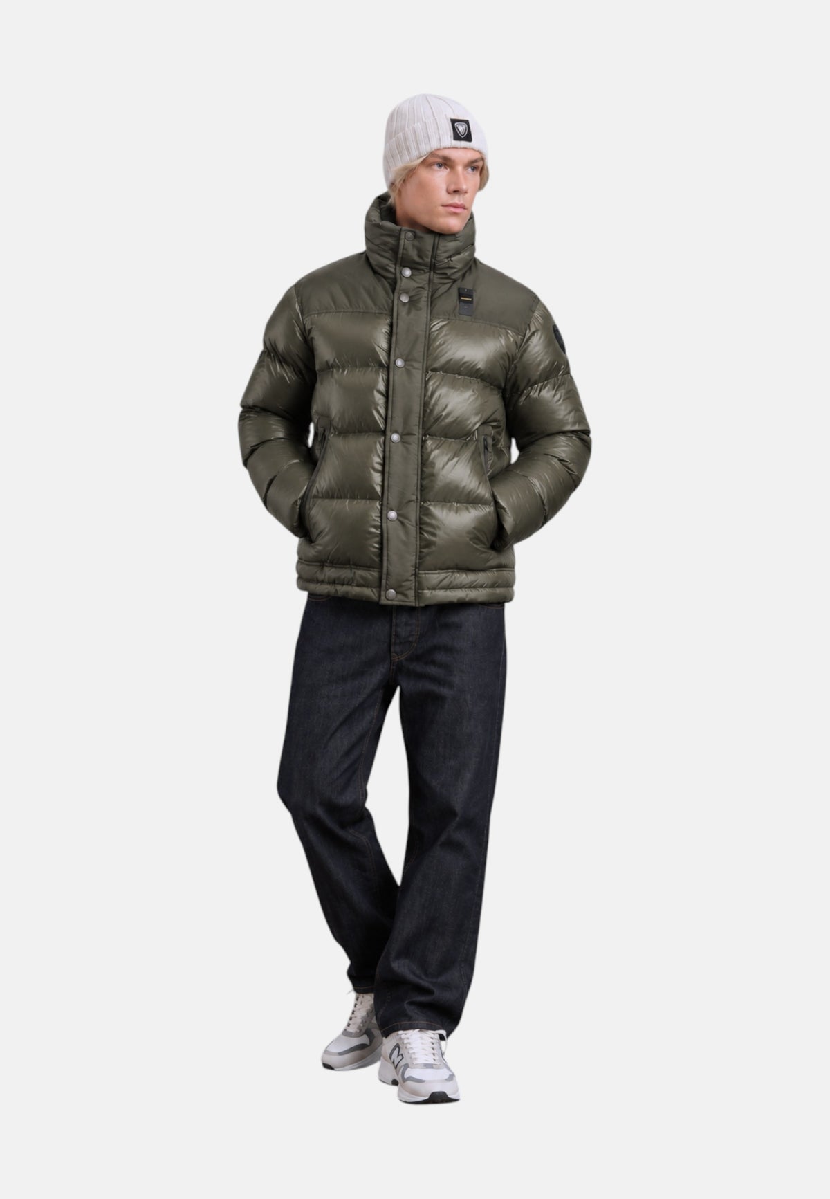 Giubbotto in Nylon Da Uomo Blauer Marrone/grigio