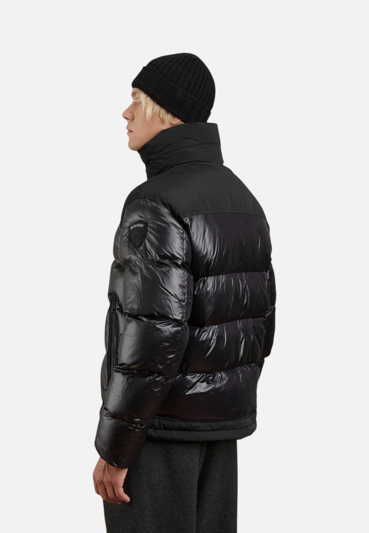 Giubbotto in Nylon Da Uomo Blauer Nero/beige