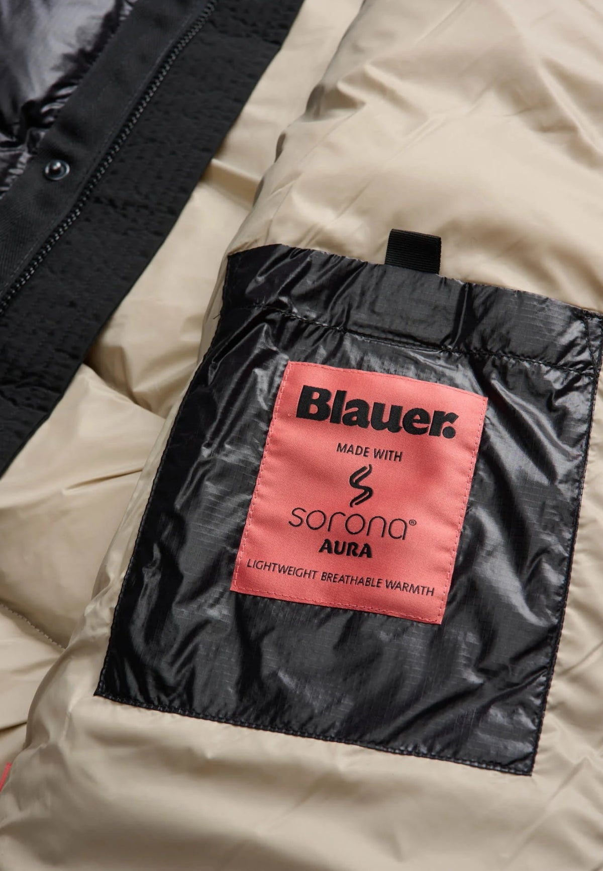 Giubbotto in Nylon Da Uomo Blauer Nero/beige
