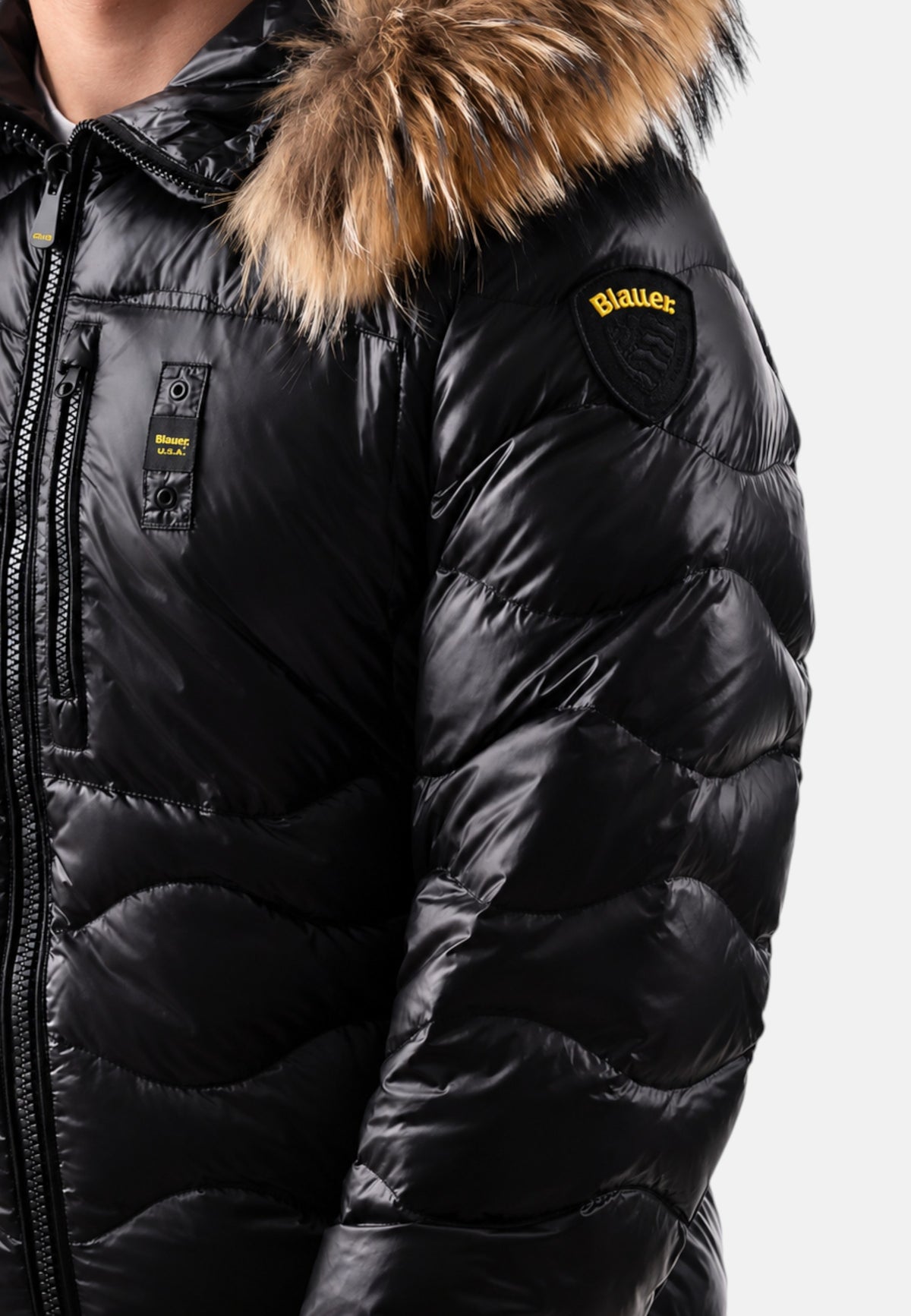 Piumino Wavefur Blauer Uomo Nero Nero