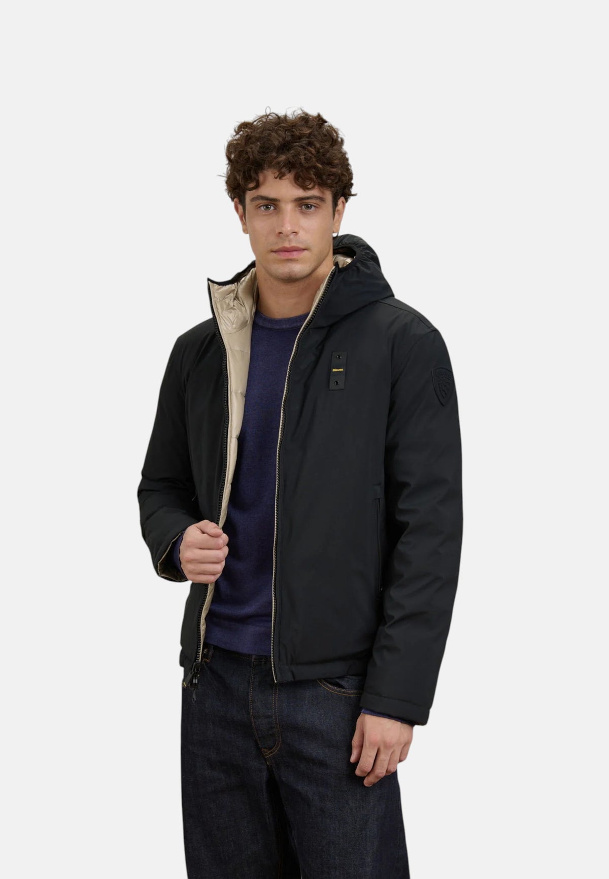 Piumino Reversibile Bicolor Da Uomo Blauer Nero