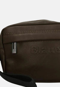 Blauer pochette in ecopelle martellata Uomo Blauer Dark Brown