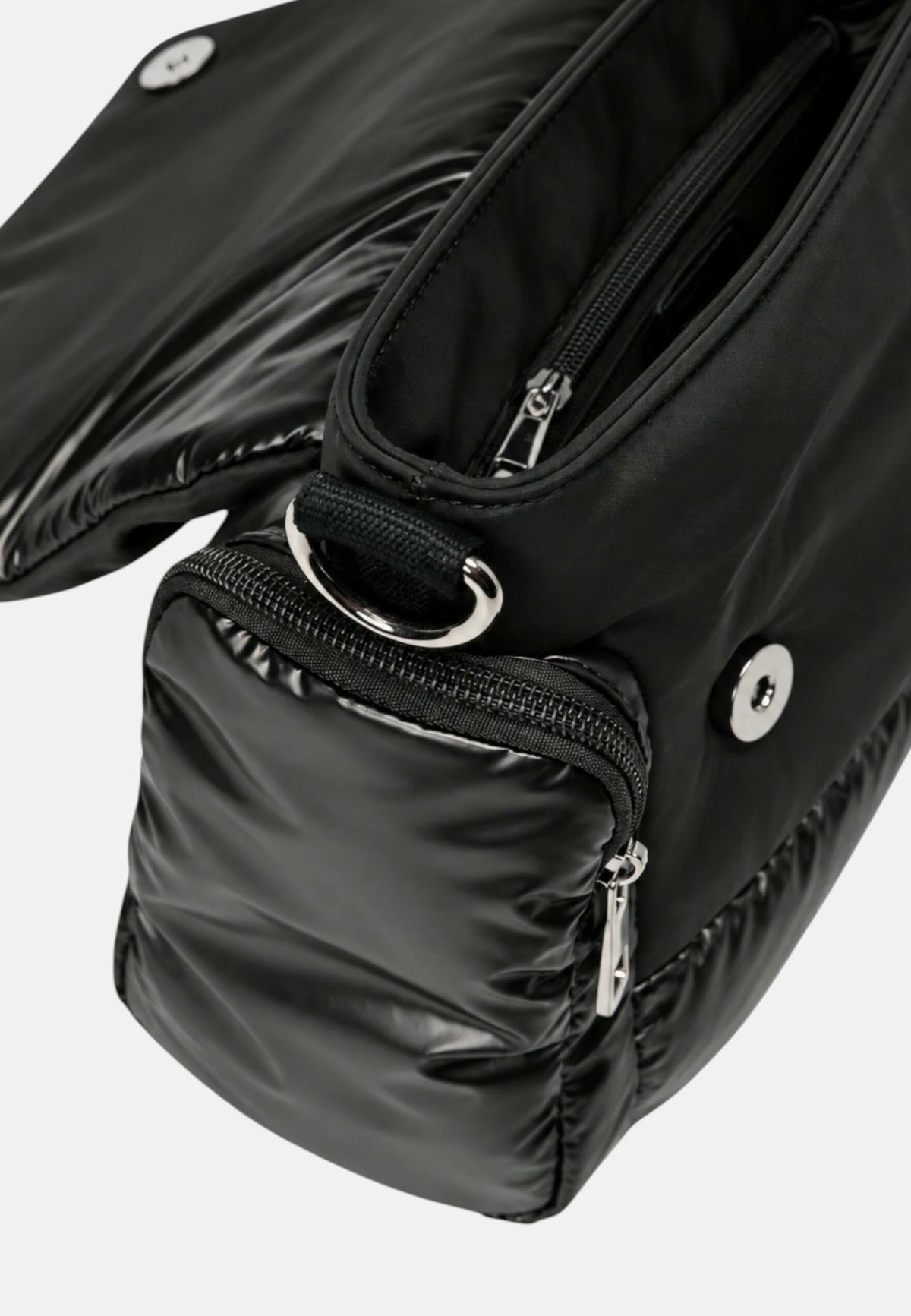 Borsa a Tracolla Blauer con Logo impreziosito da Strass. Black