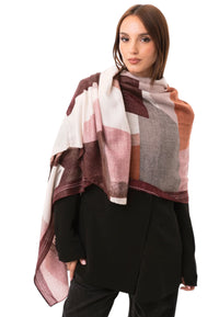 Sciarpa in cotone con stampa astratta multicolore Mya Accessories da Donna Rosso