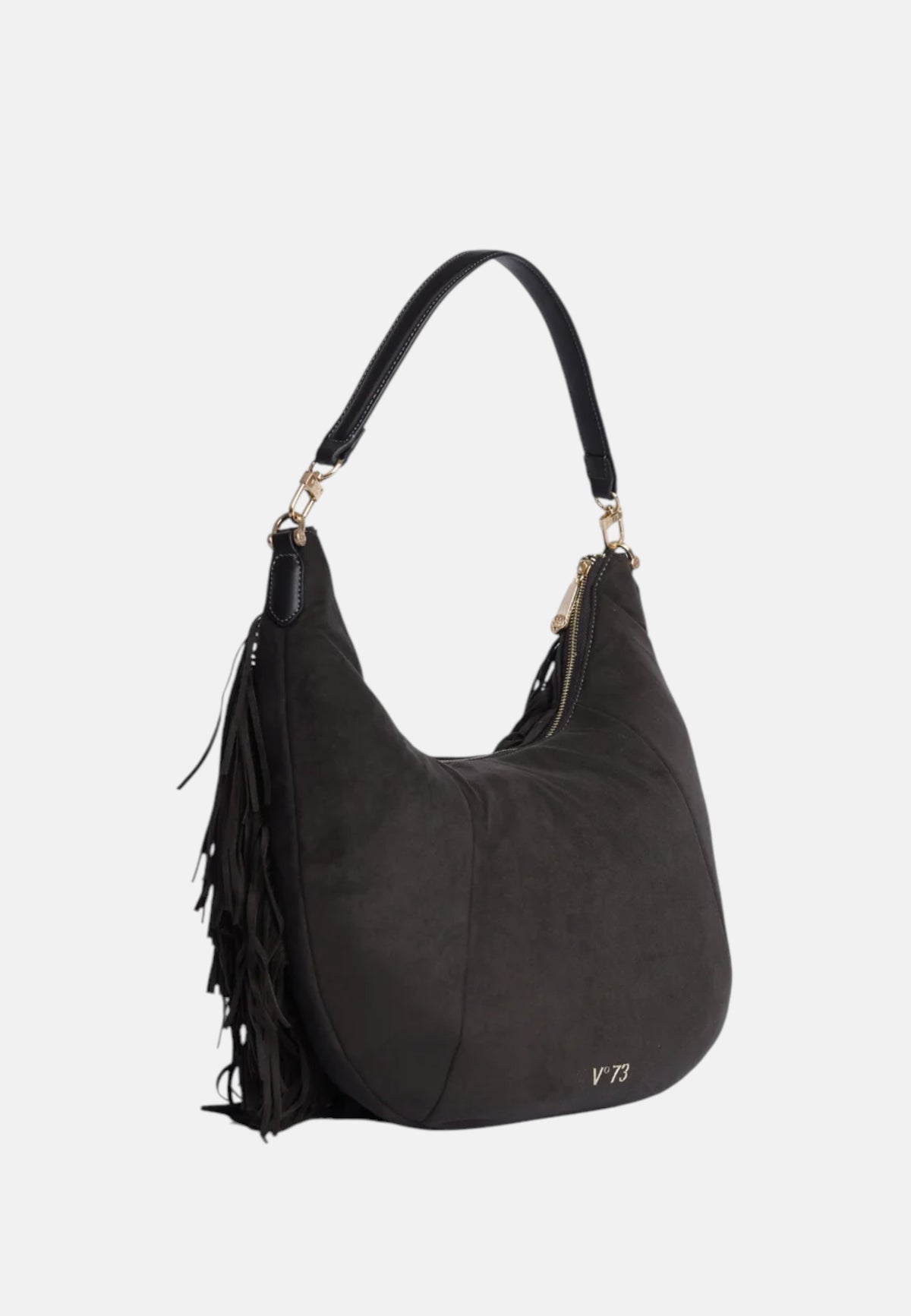 Borsa a Tracolla da donna con Frange V73 Moro