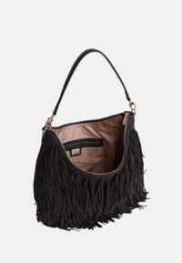 Borsa a Tracolla da donna con Frange V73 Moro