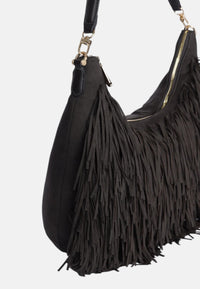 Borsa a Tracolla da donna con Frange V73 Moro