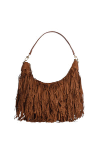 Borsa a Tracolla da donna con Frange V73 Cannella