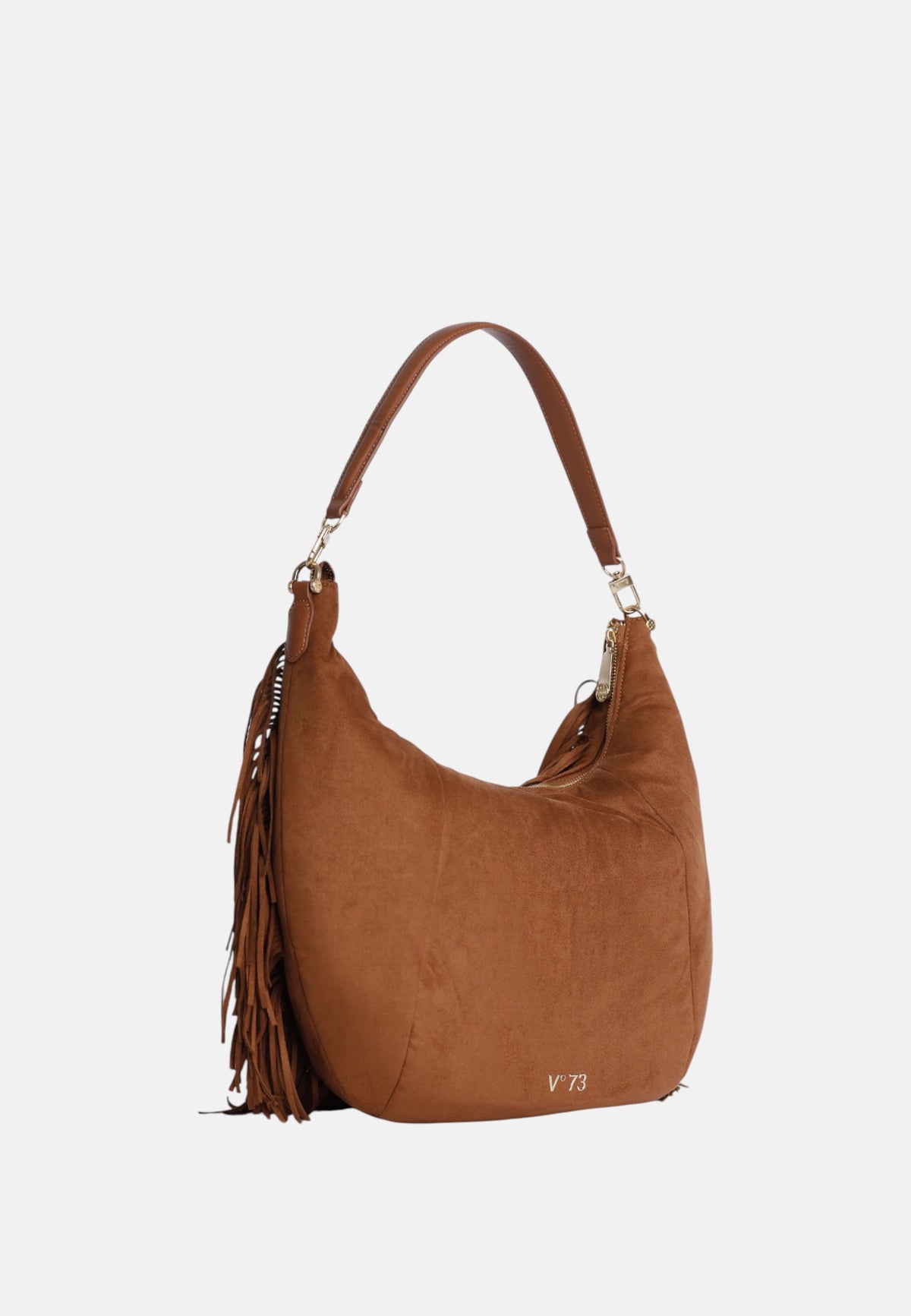 Borsa a Tracolla da donna con Frange V73 Cannella