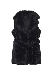 Gilet da donna in pelliccia sintetica V73 Nero