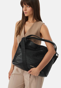 Borsa a spalla Donna Liu Jo effetto Cocco Nero