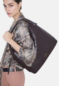 Borsa a spalla Donna Liu Jo effetto Cocco Deep Brown