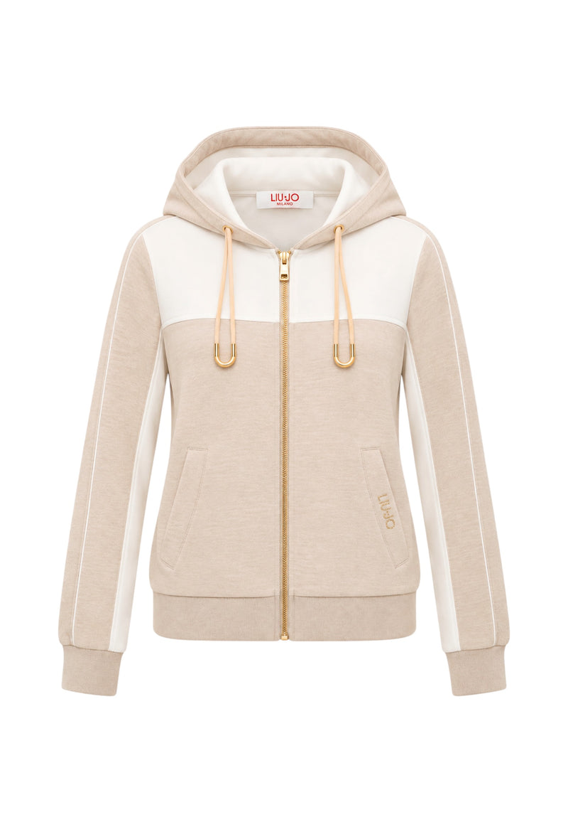 Felpa con logo da donna Liu Jo Beige/bianco