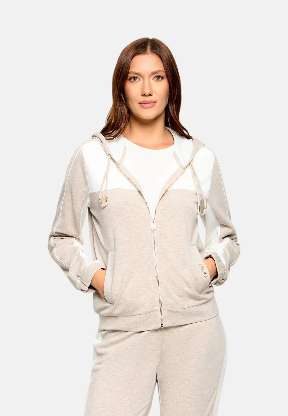 Felpa con logo da donna Liu Jo Beige/bianco