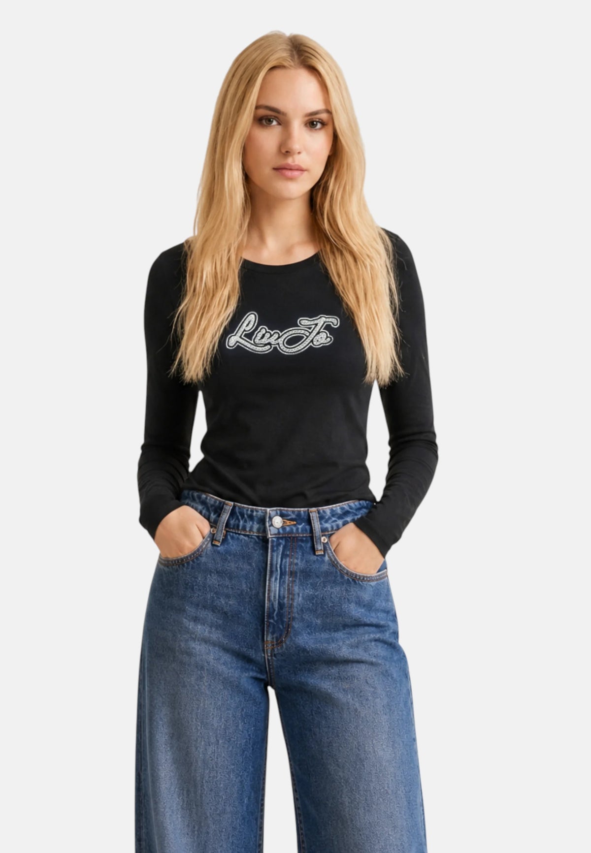 LIU JO long-sleeve T-shirt da donna Nero